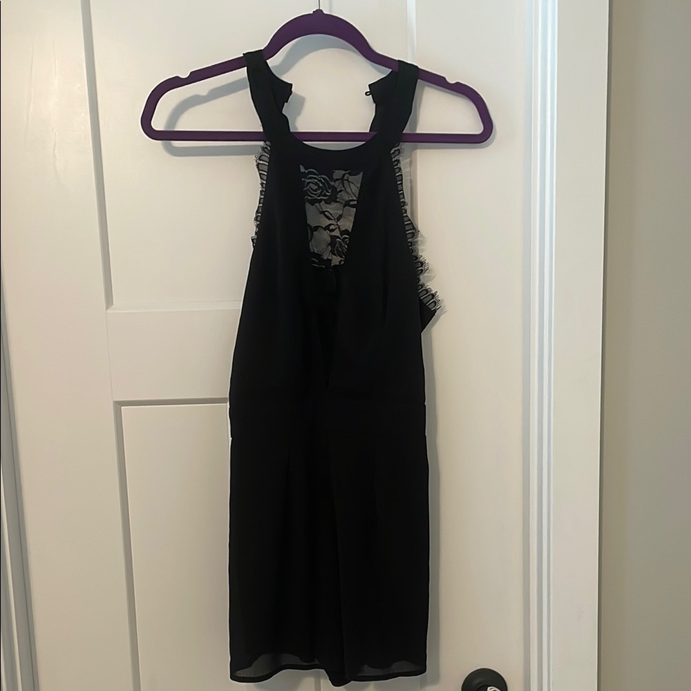 Charlotte Russe Black Romper with Lace Detail